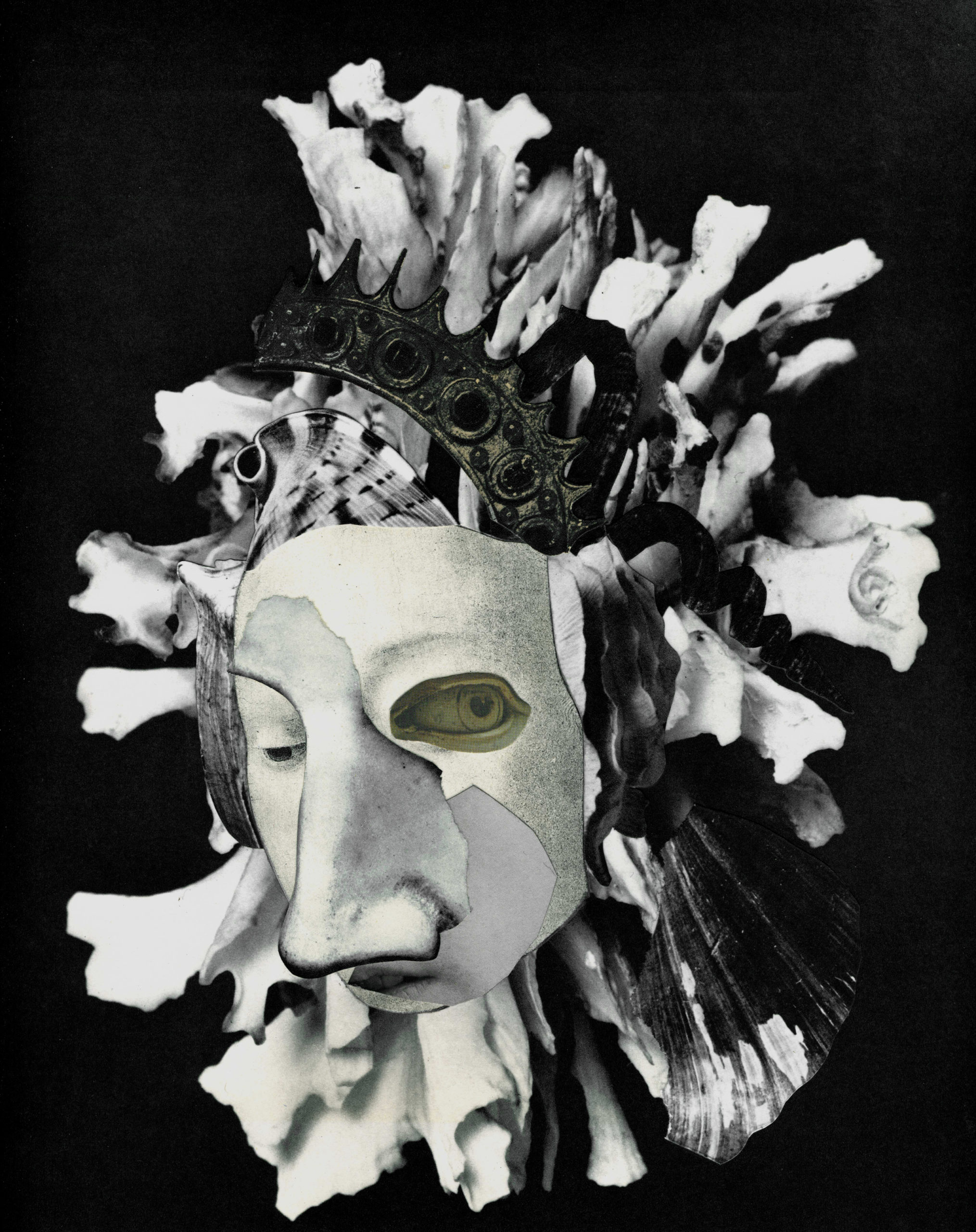 Douglas Stapleton - Sylvie, 2014, collage on paper, 27.3 x 22.2 cm