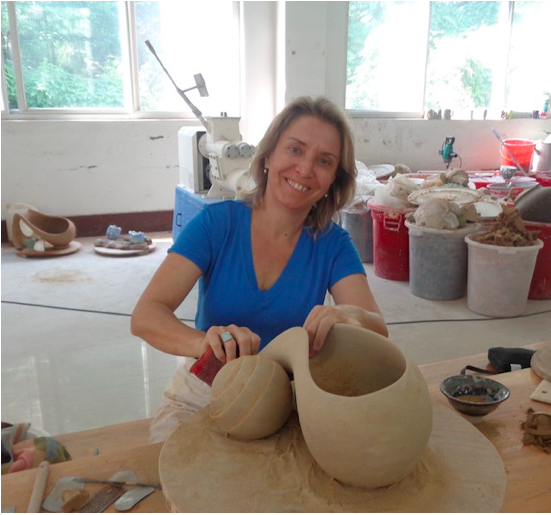 Iosifina Kosma in her studio in Kifisia, outside Athens.